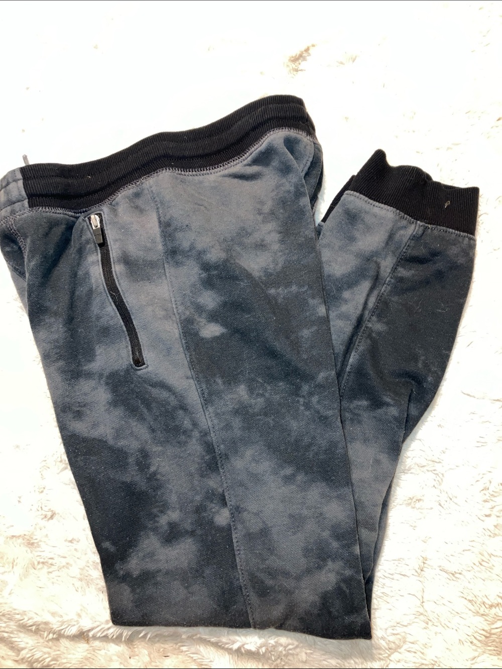 Old Navy Boys Black & Charcoal Tie-Dye Jogger Sweatpants